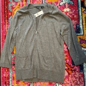 NWT NY&Co Gray Cardigan Sweater L